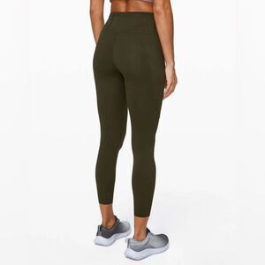 Lululemon Fast and Free Tight II 25" Non-Reflective Nulux Dark Olive size 2 (xs)